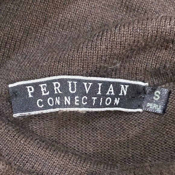 Peruvian Connection 100% pima cotton brown turtleneck body con dress size small - Picture 9 of 9